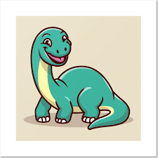 Cute Brontosaurus Smiling Dinosaur