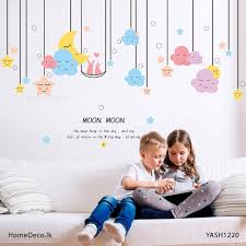 Moon With Stars Baby Wall Sticker