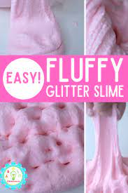 easy fluffy glitter glue slime recipe