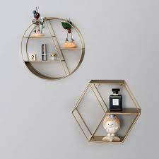 Simple Round Hexagon Floating Shelf