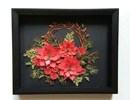 Flower Wall Art 3d Handcrafted Red