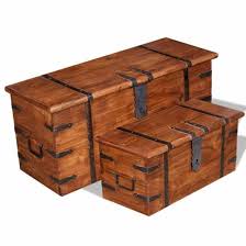 Vidaxl 2 Piece Solid Wood Storage Chest