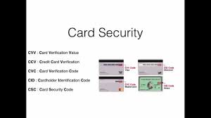 Alternative names for credit card security codes. Card Security Ccv Cvc Cvv Cid Csc Youtube