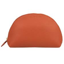 v01304 leather orange make up bag 2 pk
