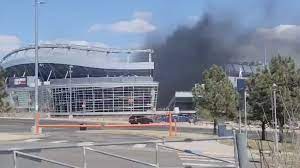 Denver Broncos play catches fire