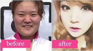 before after gadis korea tanpa makeup