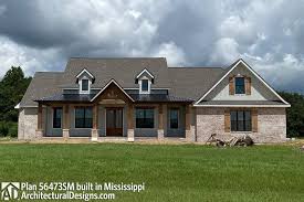 New American Farmhouse Plan With Brick