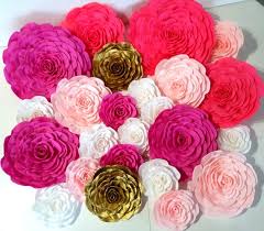 12 large paper flowers wall decor crepe