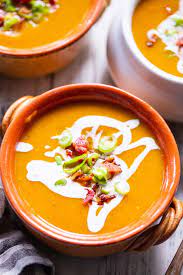 ernut squash soup with bacon