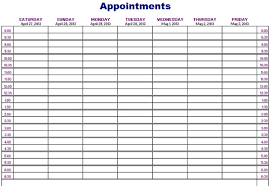 Appointment Calendar Template Weekly Appointment Calendar Template