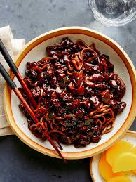 jajangmyeon noodles with black bean