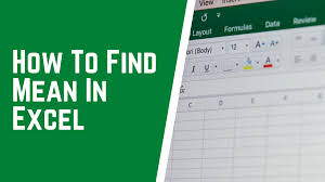 how to find mean in excel earn excel