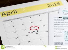 Tax Day For 2017 Returns Is April 17 2018 Stock Photo