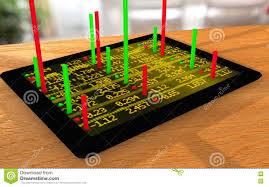 Augmented Reality Stock Ticker Tablet Stock Illustration