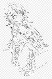 Anime is a style of film, cartoon and television animation originated from or associated with japan. Cute Anime Girl Coloring Pages Transparent Anime Line Art Hd Png Download 900x1200 3380148 Pngfind