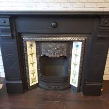 slate glazed bosses fireplace surround