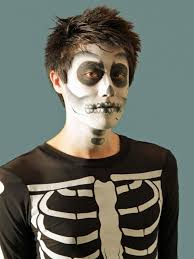 halloween skeleton makeup on