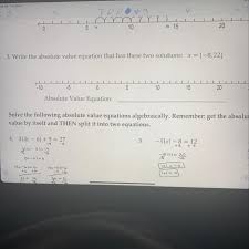 write the absolute value equation that