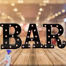 Light Up Bar Sign Led Marquee Letters Night Light Led Remote Control Lighted Vintage Lit Pub Accessories Decorations