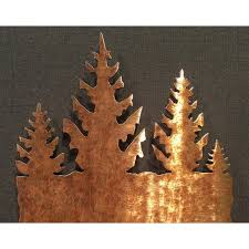 Rustic Pine Tree 3 Gang Copper Wall Cover Plate
