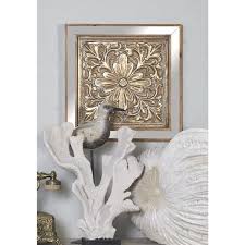 Metal Gold Embossed Fl Wall Decor