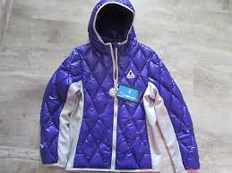 New Gerry Down Purple Jacket Girls M 10 12 Full Zip W Hood Lightweight Free Shp