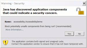 Security Warning When Running Jviews Application With Applet