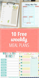 10 Free Weekly Meal Plans Tip Junkie