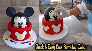 easy kids mickey mouse birthday cake