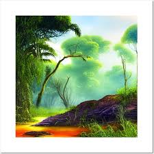 Landscape Painting With Tropical Plants