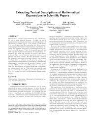 Scientific method research design research basics experimental research sampling validity and reliability write a paper biological psychology child development stress & coping motivation and emotion memory & learning personality social. Pdf Extracting Textual Descriptions Of Mathematical Expressions In Scientific Papers