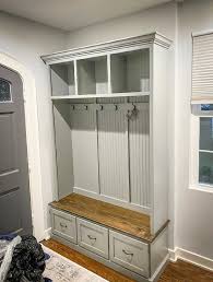 Section Entryway Storage Bench