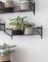 Basket Wall Shelf In White Wirework In