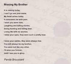 missing my brother poem by panda broussard