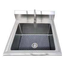 Glacier Bay All In One 30 In Stainless Steel Wall Mount Commercial Utility Kitchen Sink With Faucet Silver