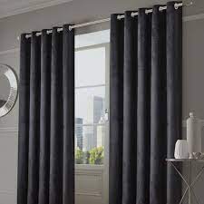 velvet lined eyelet curtains charcoal