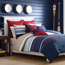 Navy Blue Striped Twin Duvet Cover