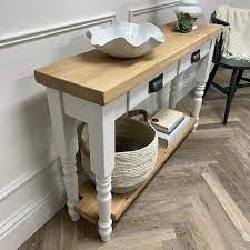 Farmhouse Console Table With Rustic