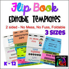 Editable Flip Book Template Bundle Foldable No Mess 3 Sizes