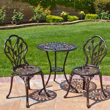 A bistro table and chairs provide the perfect setting for a twosome to enjoy a relaxed meal or watch the sunset. Get The Luxury Of Bistro Patio Set For Your Home Decorifusta