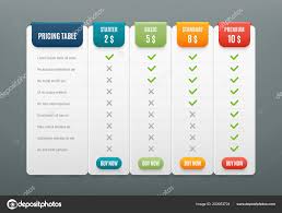 Comparison Pricing List Comparing Price Or Product Plan