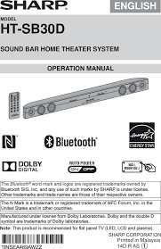 S & o electronics (malaysia) sdn. Htsb30d Sound Bar Home Theater System User Manual Htsb30d S O Electronics Malaysia Sdn Bhd