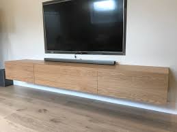 american oak wall mounted tv unit