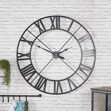 extra large silver skeleton wall clock
