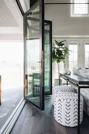 Black Steel And Glass Folding Doors In
