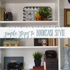 title how to style a farmhouse bookcase