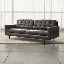 Petrie 86 Leather Mid Century Sofa