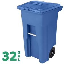 Toter 32 Gallon Blue Outdoor Trash Can
