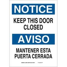 please keep door closed sign in english