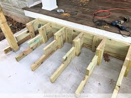 This is most likely the scenario if your deck is higher off the ground and/or your stairs make a 90° turn. How To Build Porch Steps The Box Method Part 1 Addicted 2 Decorating
